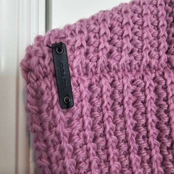 Coach Knit Scarf 29" x 16" Purple Wool Infinity Loop Chunky Y2K Soft Warm - Picture 4 of 10